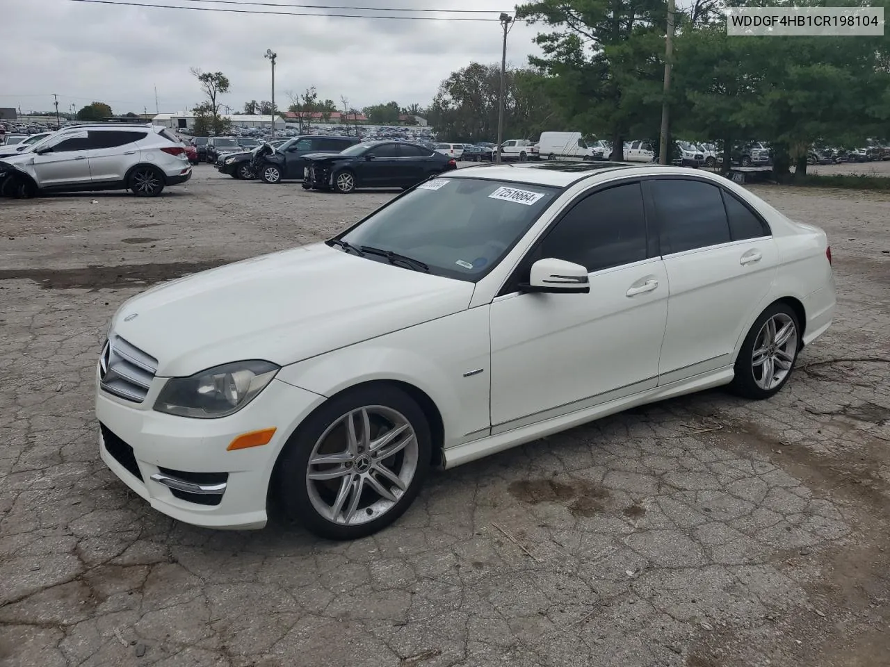 2012 Mercedes-Benz C 250 VIN: WDDGF4HB1CR198104 Lot: 72516664