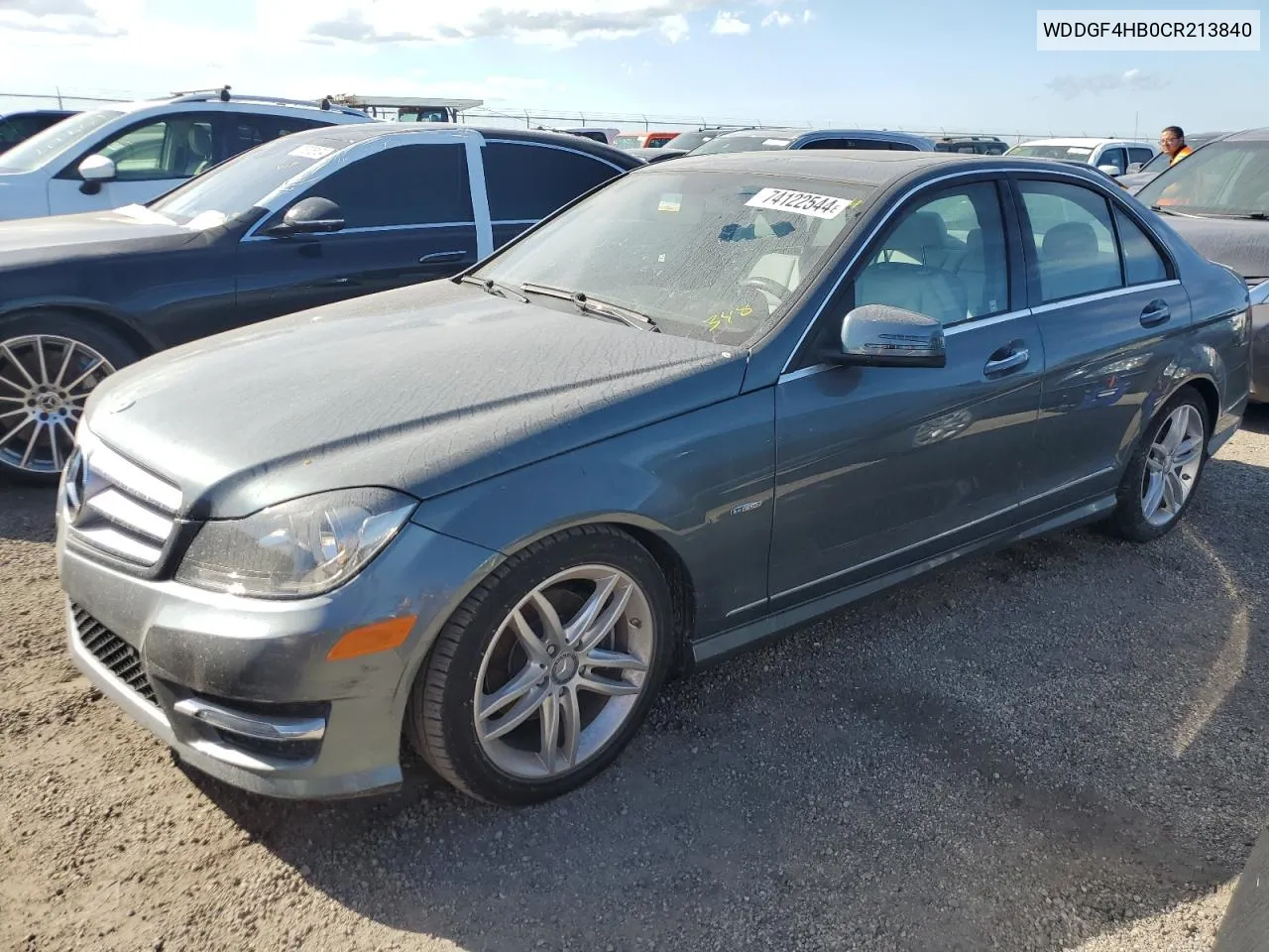 2012 Mercedes-Benz C 250 VIN: WDDGF4HB0CR213840 Lot: 74122544