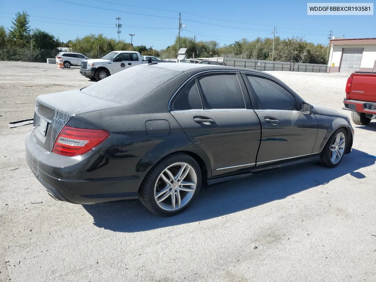 2012 Mercedes-Benz C 300 4Matic VIN: WDDGF8BBXCR193581 Lot: 74680714