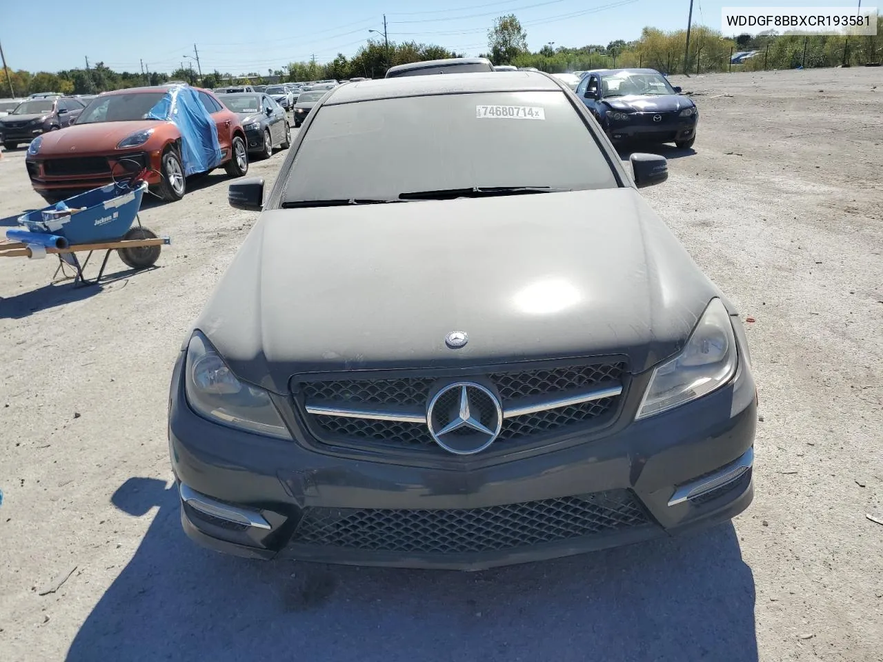 2012 Mercedes-Benz C 300 4Matic VIN: WDDGF8BBXCR193581 Lot: 74680714