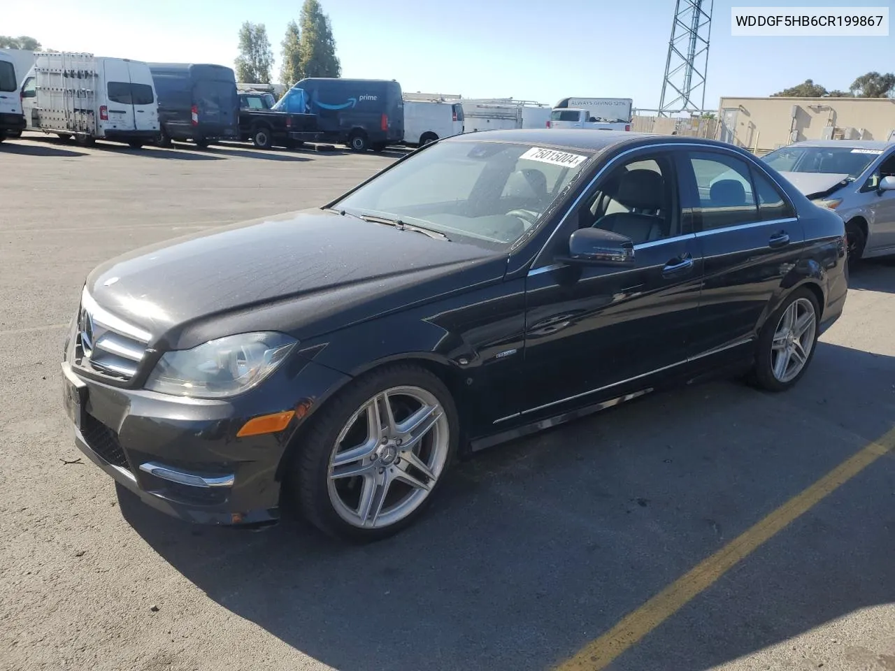 2012 Mercedes-Benz C 350 VIN: WDDGF5HB6CR199867 Lot: 75015004