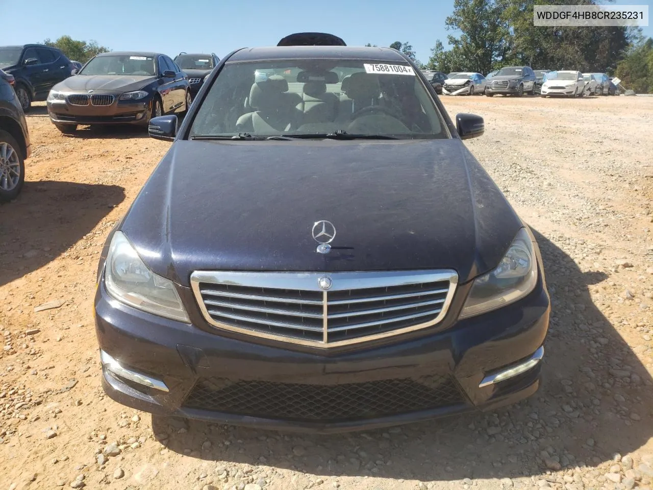 2012 Mercedes-Benz C 250 VIN: WDDGF4HB8CR235231 Lot: 75881004