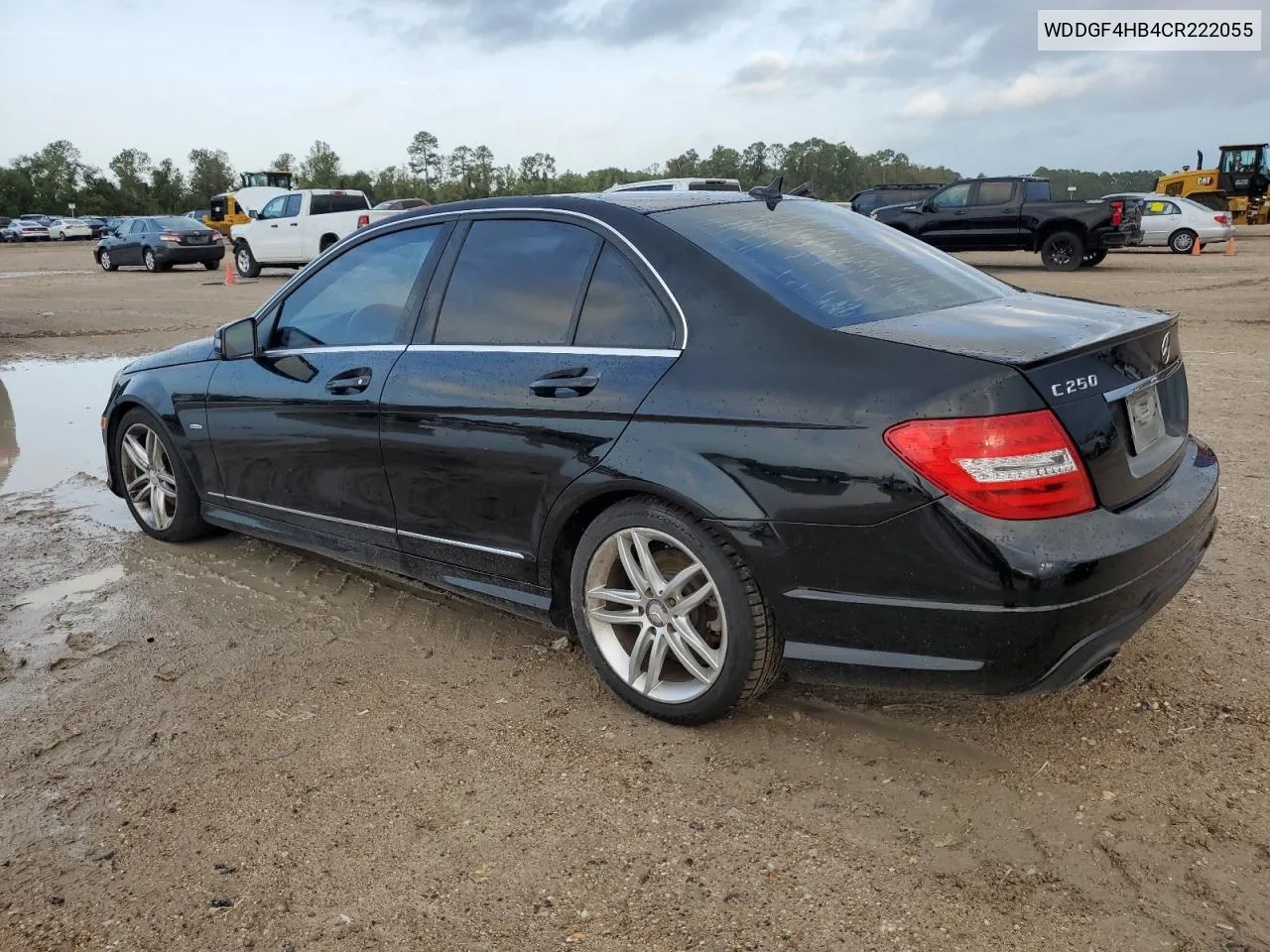 2012 Mercedes-Benz C 250 VIN: WDDGF4HB4CR222055 Lot: 78304874