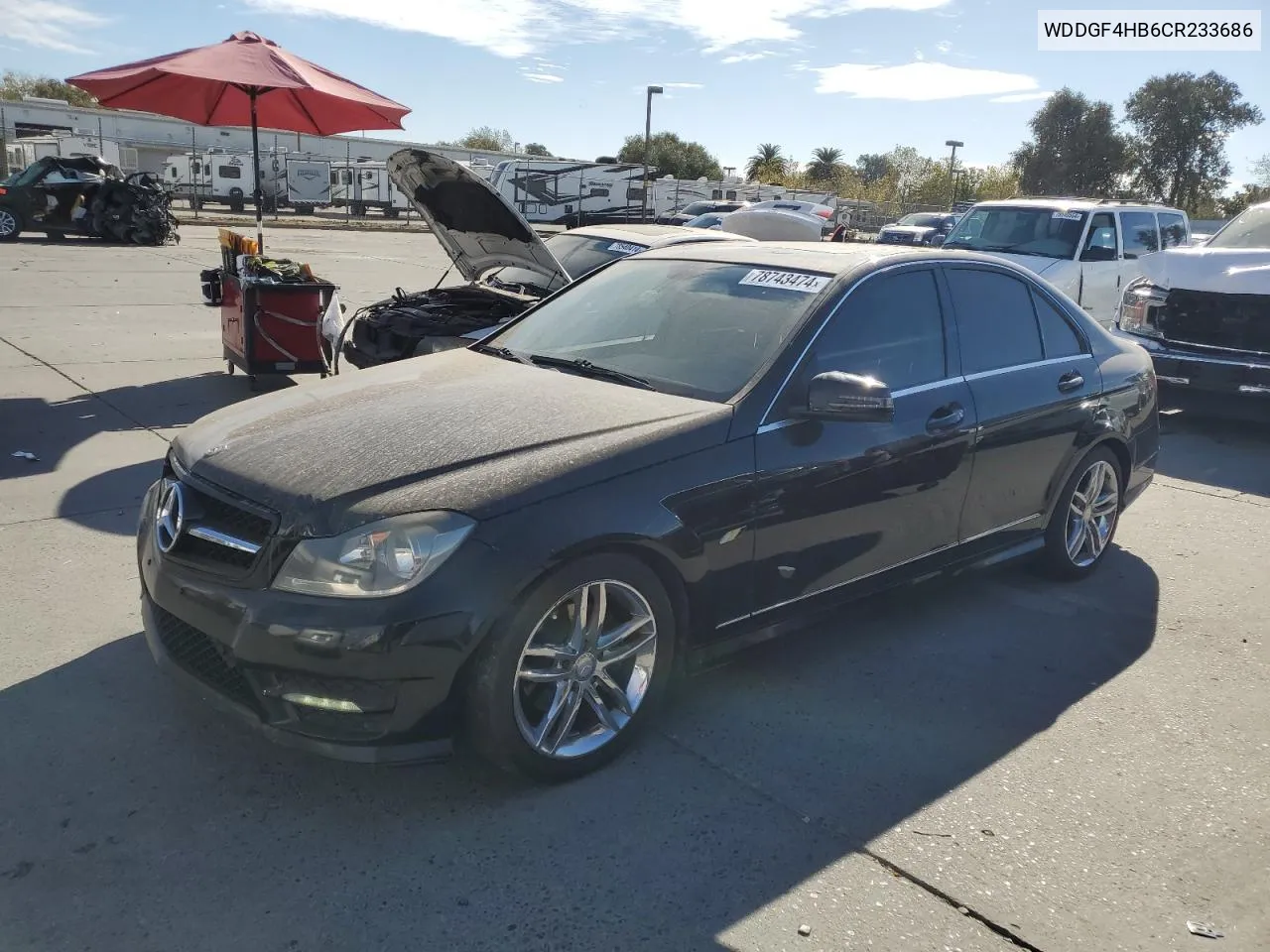 2012 Mercedes-Benz C 250 VIN: WDDGF4HB6CR233686 Lot: 78743474