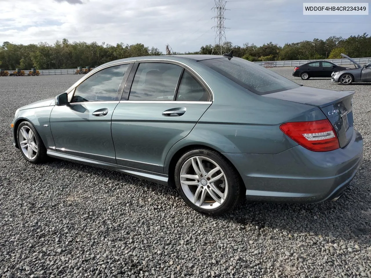 2012 Mercedes-Benz C 250 VIN: WDDGF4HB4CR234349 Lot: 78805964