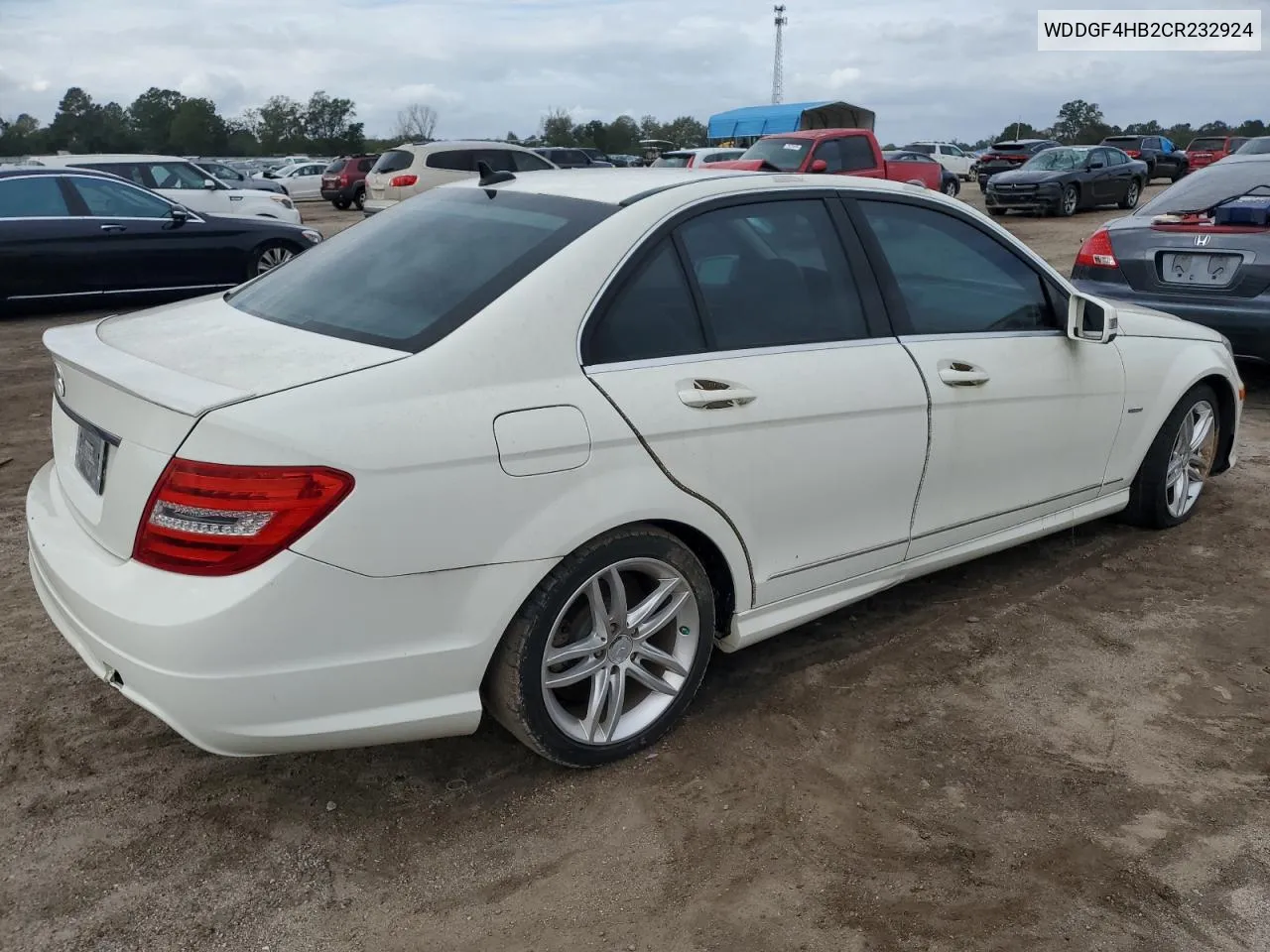 2012 Mercedes-Benz C 250 VIN: WDDGF4HB2CR232924 Lot: 79954274