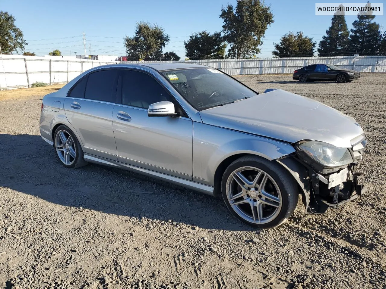 2013 Mercedes-Benz C 250 VIN: WDDGF4HB4DA870981 Lot: 71410164