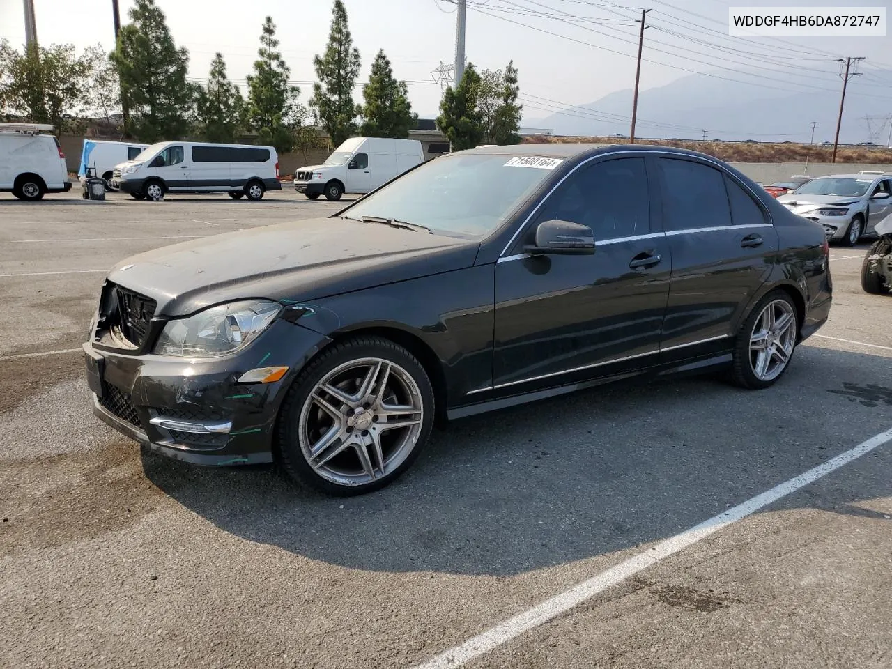 2013 Mercedes-Benz C 250 VIN: WDDGF4HB6DA872747 Lot: 71500164