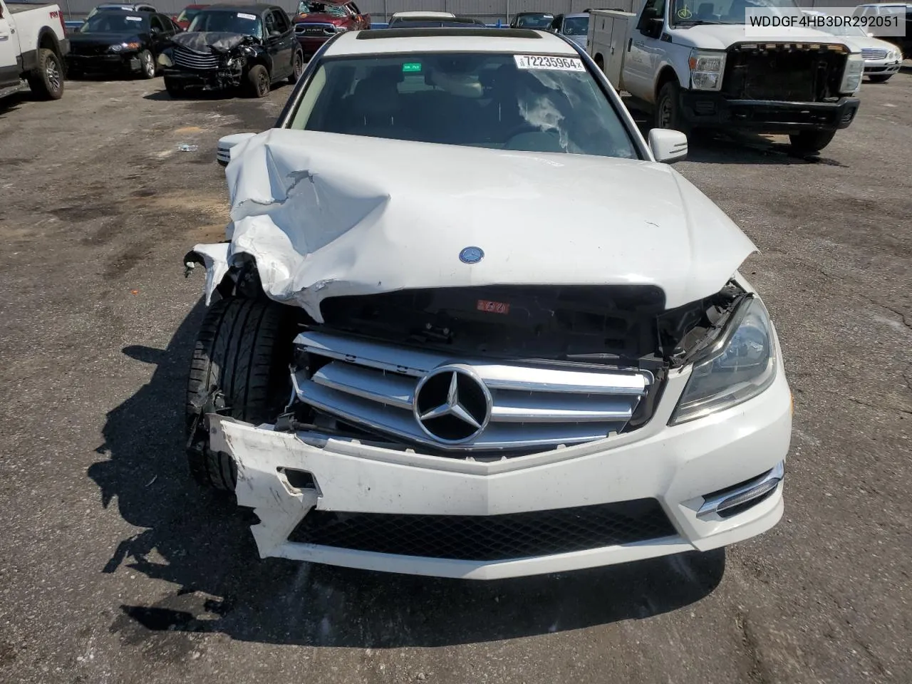 2013 Mercedes-Benz C 250 VIN: WDDGF4HB3DR292051 Lot: 72235964