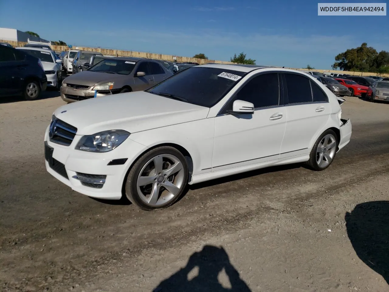 2014 Mercedes-Benz C 350 VIN: WDDGF5HB4EA942494 Lot: 67640014