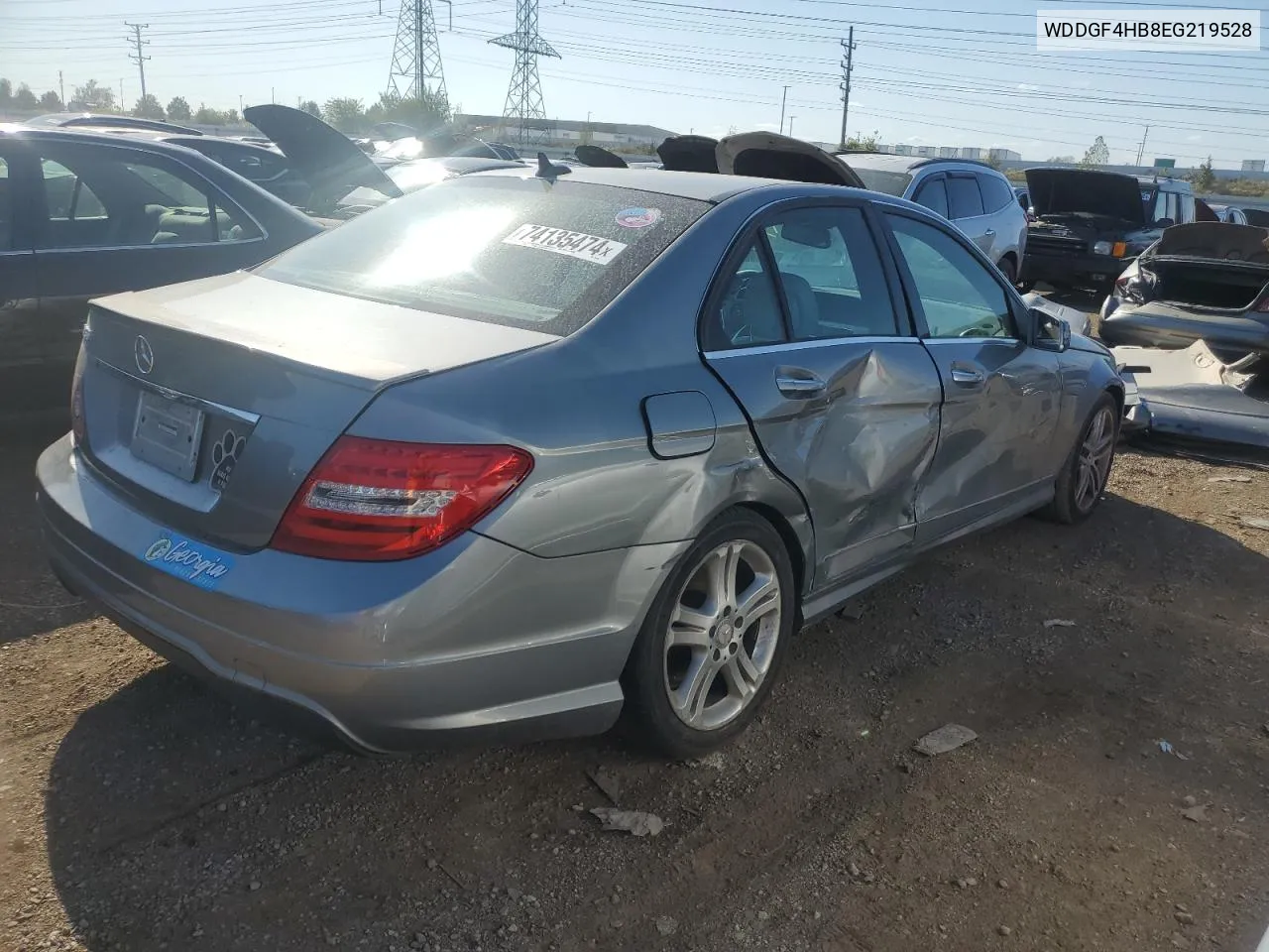 2014 Mercedes-Benz C 250 VIN: WDDGF4HB8EG219528 Lot: 74135474