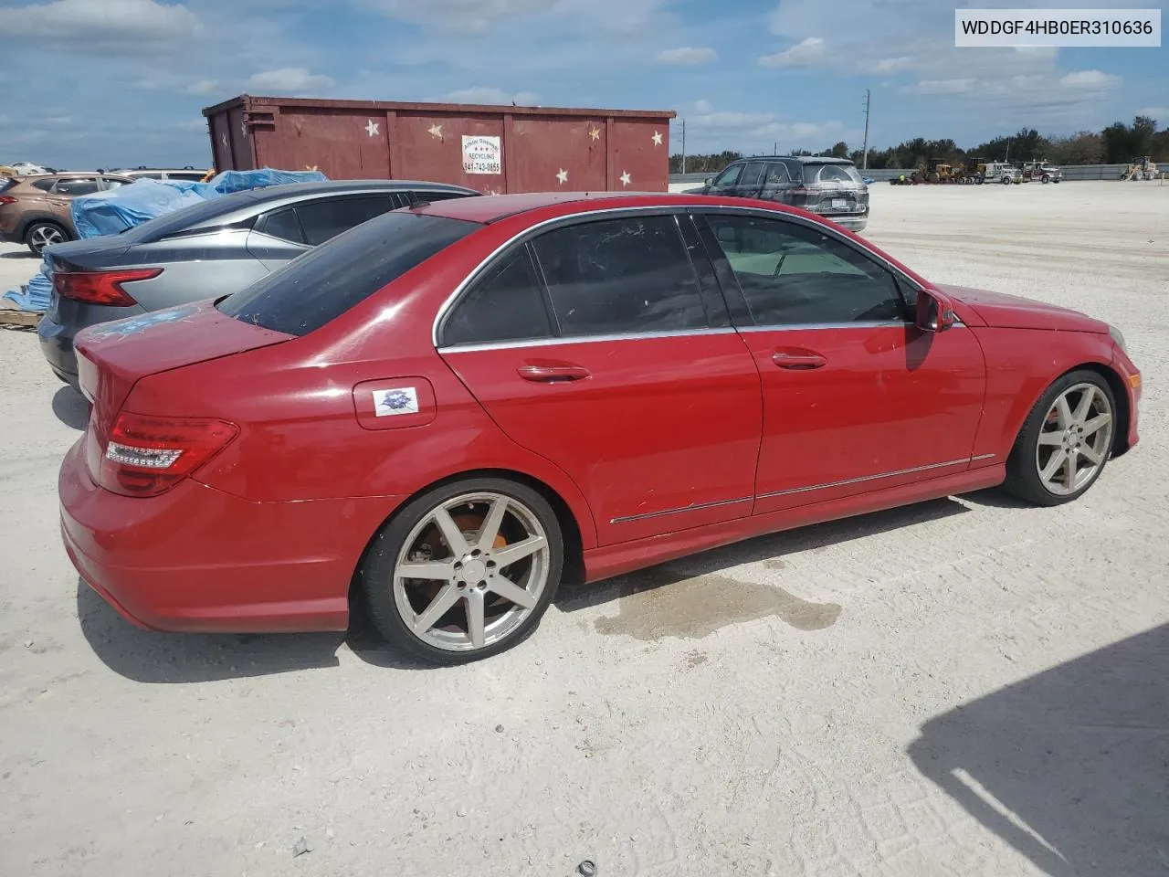 2014 Mercedes-Benz C 250 VIN: WDDGF4HB0ER310636 Lot: 76095594