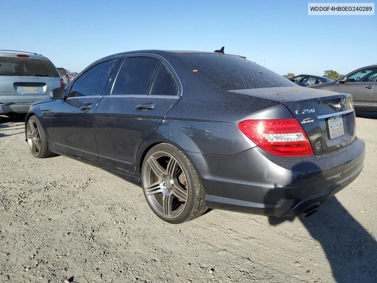 2014 Mercedes-Benz C 250 VIN: WDDGF4HB0EG240289 Lot: 77148474