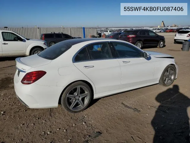 2015 Mercedes-Benz C 300 4Matic VIN: 55SWF4KB0FU087406 Lot: 58970134