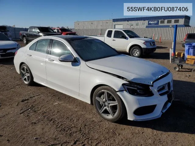 2015 Mercedes-Benz C 300 4Matic VIN: 55SWF4KB0FU087406 Lot: 58970134