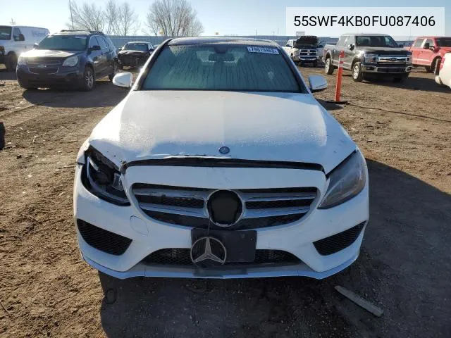 2015 Mercedes-Benz C 300 4Matic VIN: 55SWF4KB0FU087406 Lot: 58970134