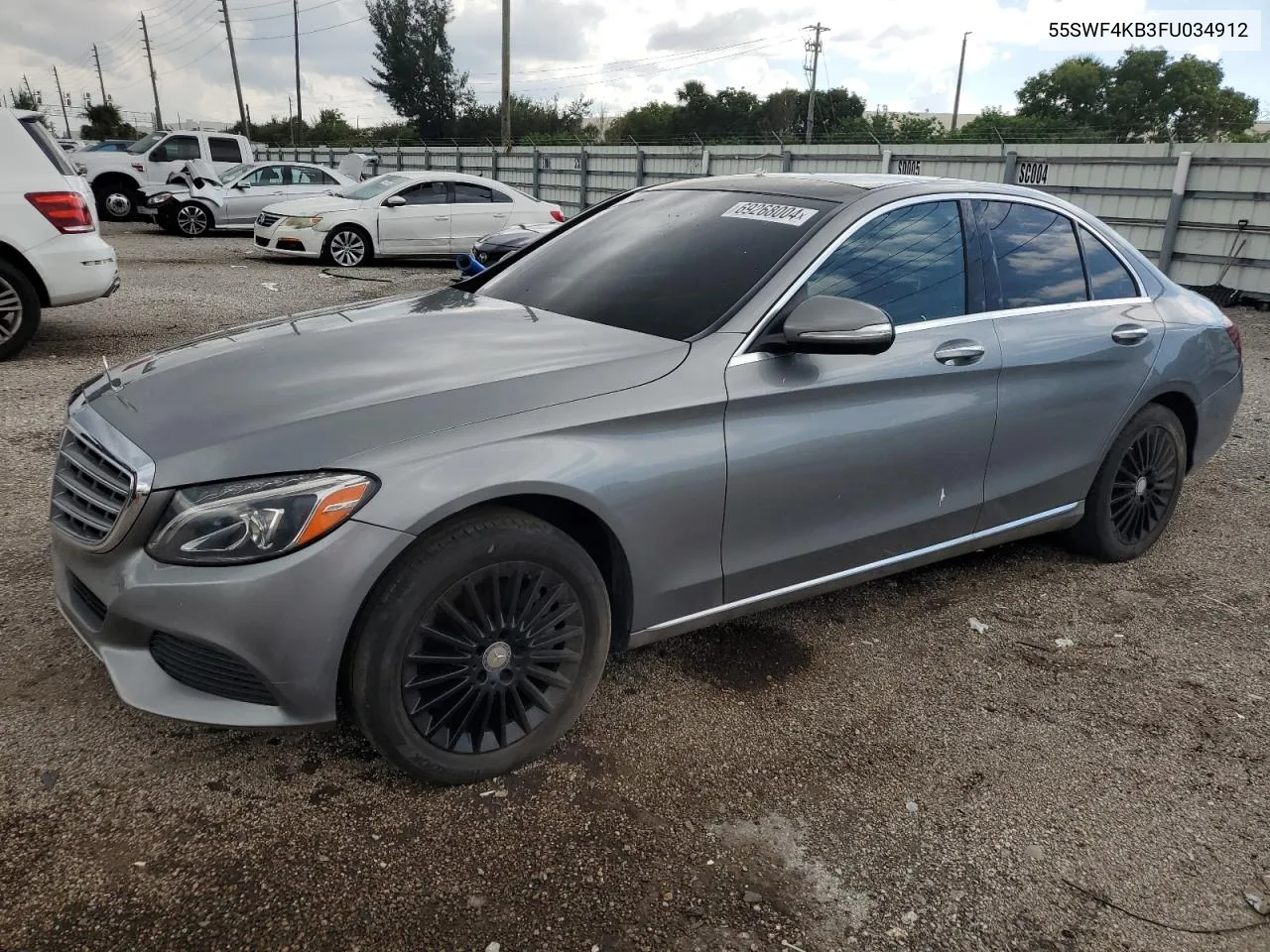 2015 Mercedes-Benz C 300 4Matic VIN: 55SWF4KB3FU034912 Lot: 69268004