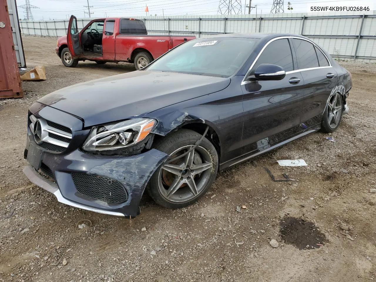 2015 Mercedes-Benz C 300 4Matic VIN: 55SWF4KB9FU026846 Lot: 73372304