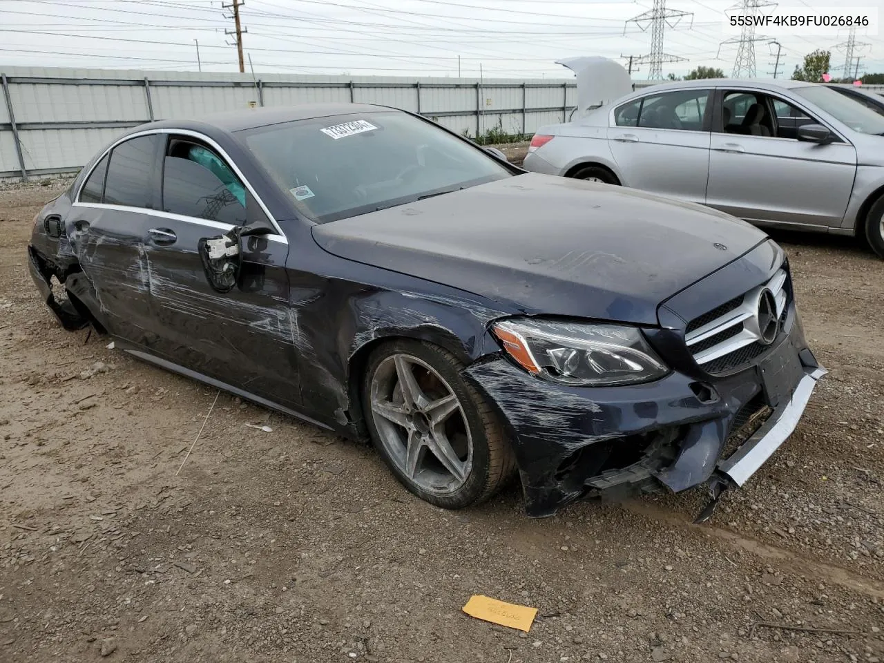 2015 Mercedes-Benz C 300 4Matic VIN: 55SWF4KB9FU026846 Lot: 73372304