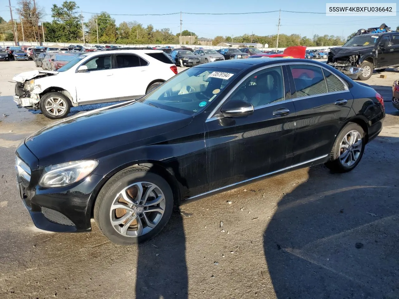 2015 Mercedes-Benz C 300 4Matic VIN: 55SWF4KBXFU036642 Lot: 73579194