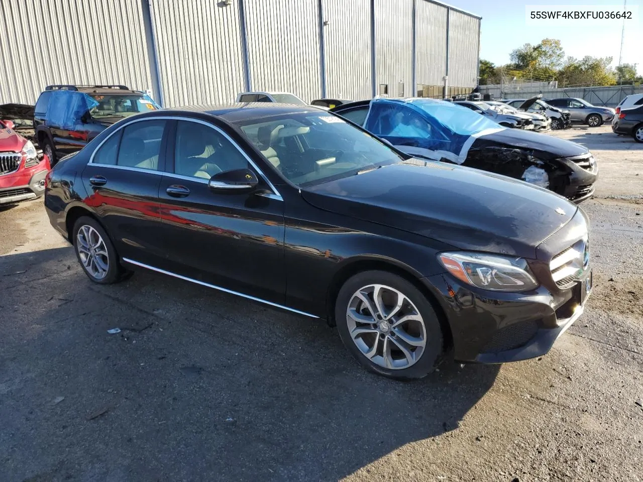 2015 Mercedes-Benz C 300 4Matic VIN: 55SWF4KBXFU036642 Lot: 73579194