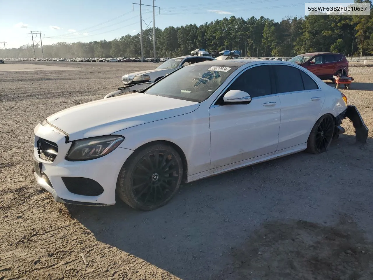 2015 Mercedes-Benz C 400 4Matic VIN: 55SWF6GB2FU010637 Lot: 73614924