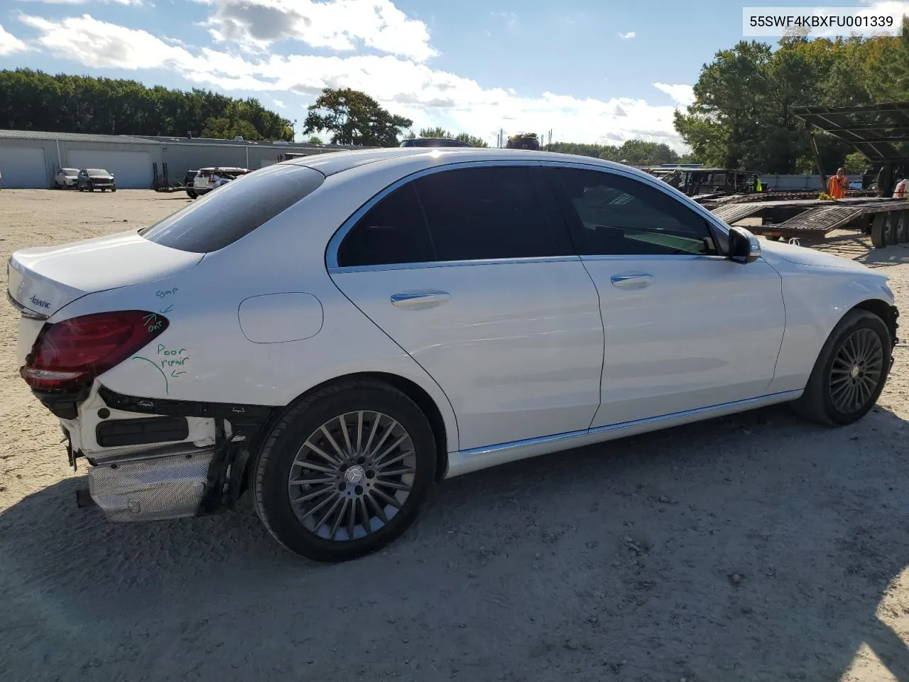 2015 Mercedes-Benz C 300 4Matic VIN: 55SWF4KBXFU001339 Lot: 74523784