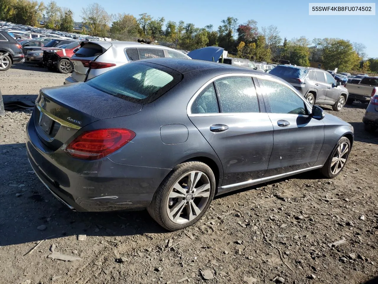 2015 Mercedes-Benz C 300 4Matic VIN: 55SWF4KB8FU074502 Lot: 74681504