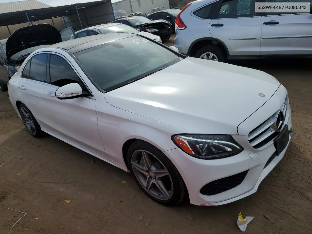 2015 Mercedes-Benz C 300 4Matic VIN: 55SWF4KB7FU086043 Lot: 74837274