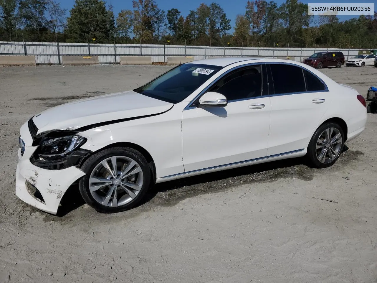 2015 Mercedes-Benz C 300 4Matic VIN: 55SWF4KB6FU020356 Lot: 74890194