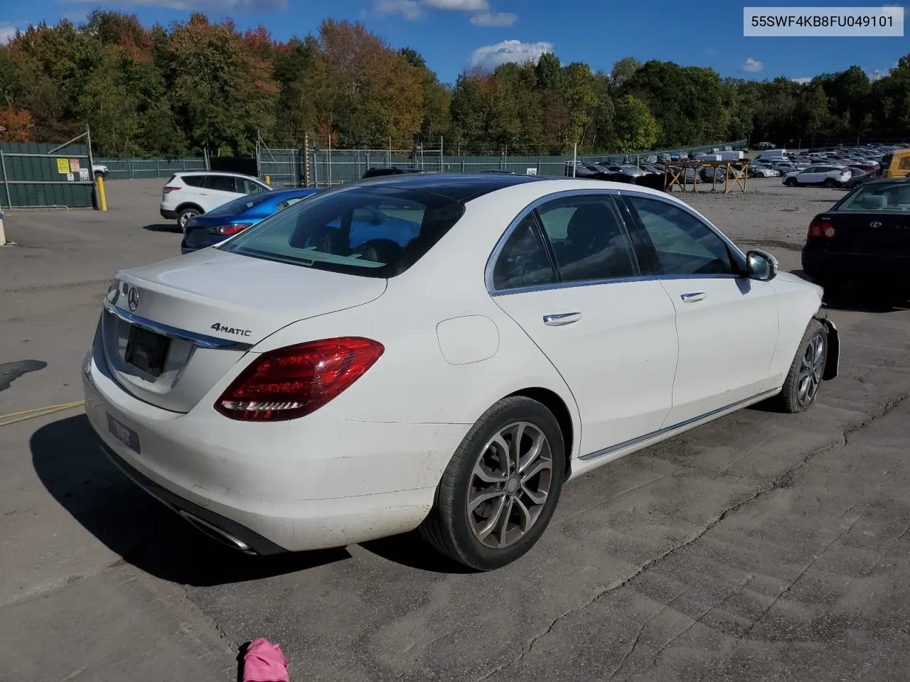 2015 Mercedes-Benz C 300 4Matic VIN: 55SWF4KB8FU049101 Lot: 75235324