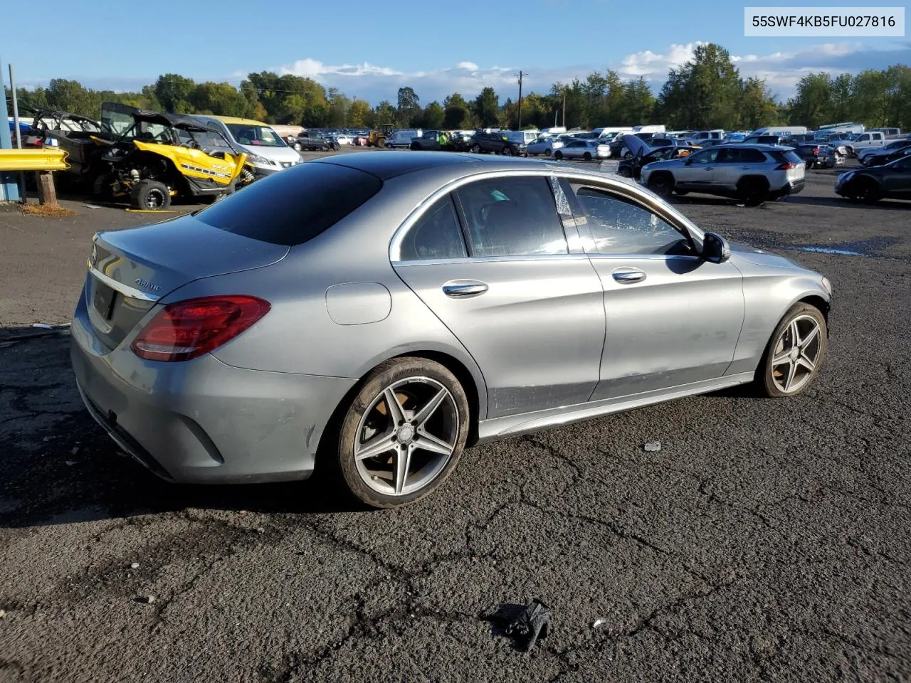 2015 Mercedes-Benz C 300 4Matic VIN: 55SWF4KB5FU027816 Lot: 76510224