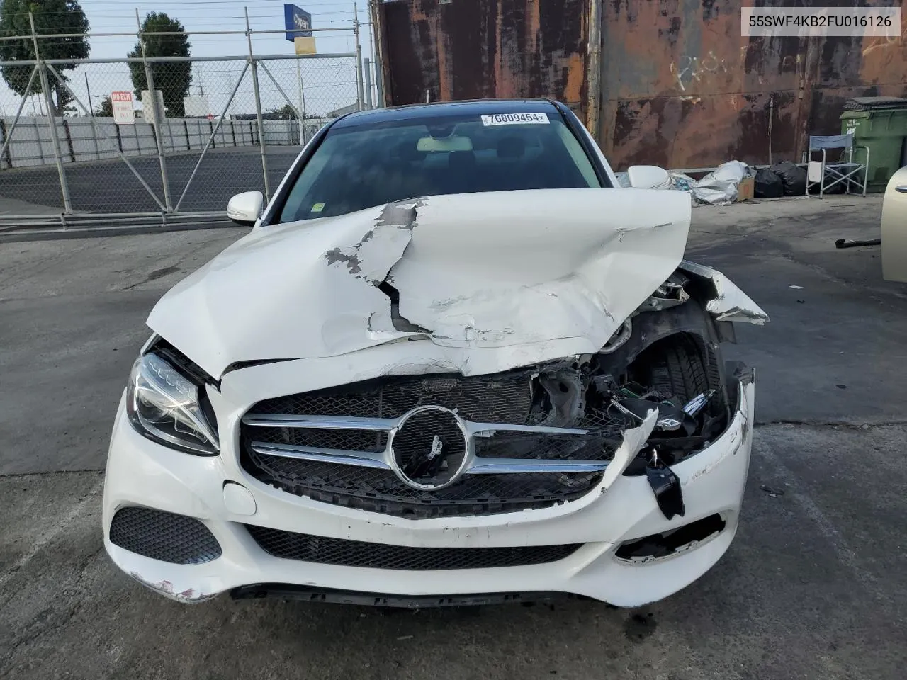 2015 Mercedes-Benz C 300 4Matic VIN: 55SWF4KB2FU016126 Lot: 76809454