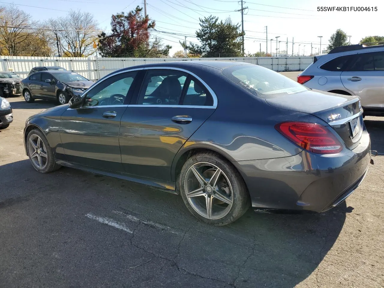 2015 Mercedes-Benz C 300 4Matic VIN: 55SWF4KB1FU004615 Lot: 77126254