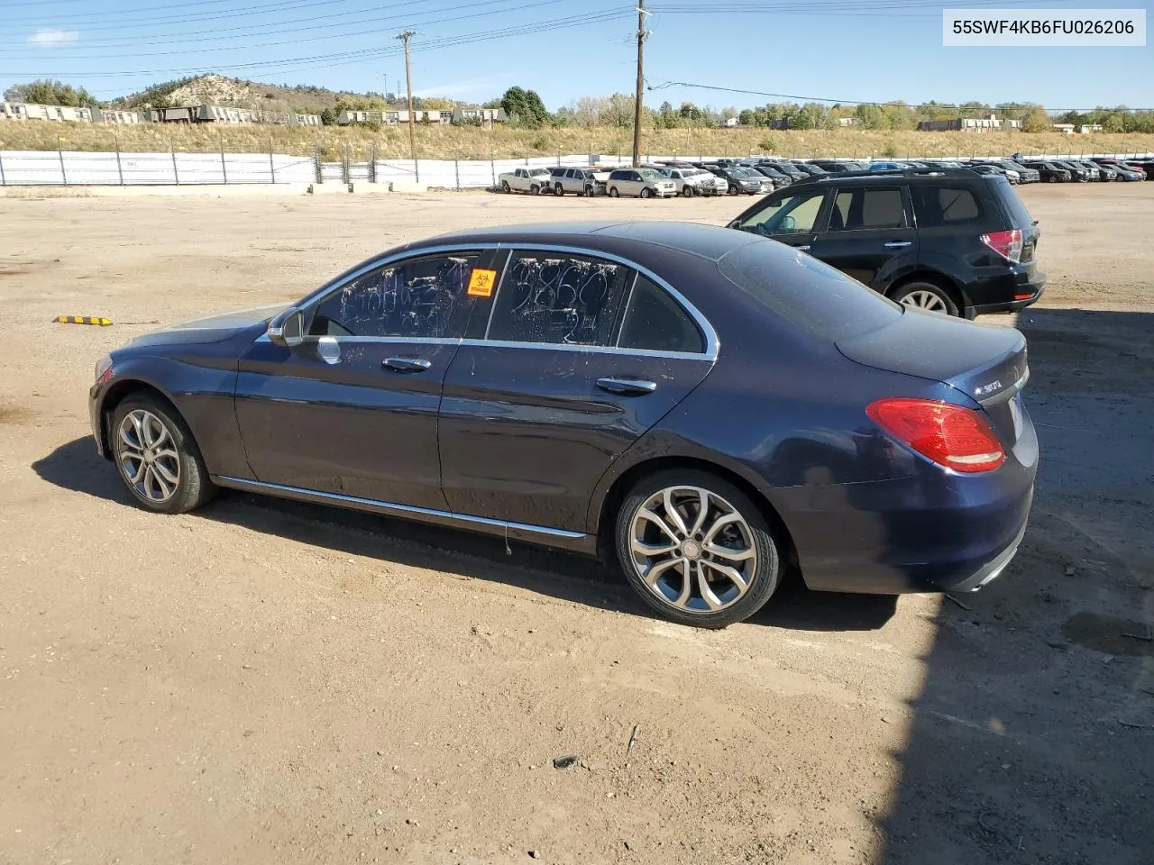 2015 Mercedes-Benz C 300 4Matic VIN: 55SWF4KB6FU026206 Lot: 77421074