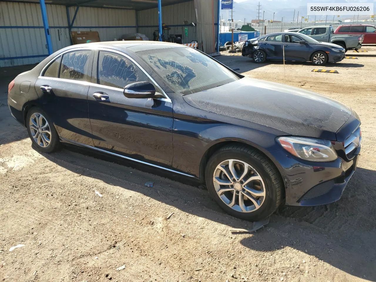 2015 Mercedes-Benz C 300 4Matic VIN: 55SWF4KB6FU026206 Lot: 77421074