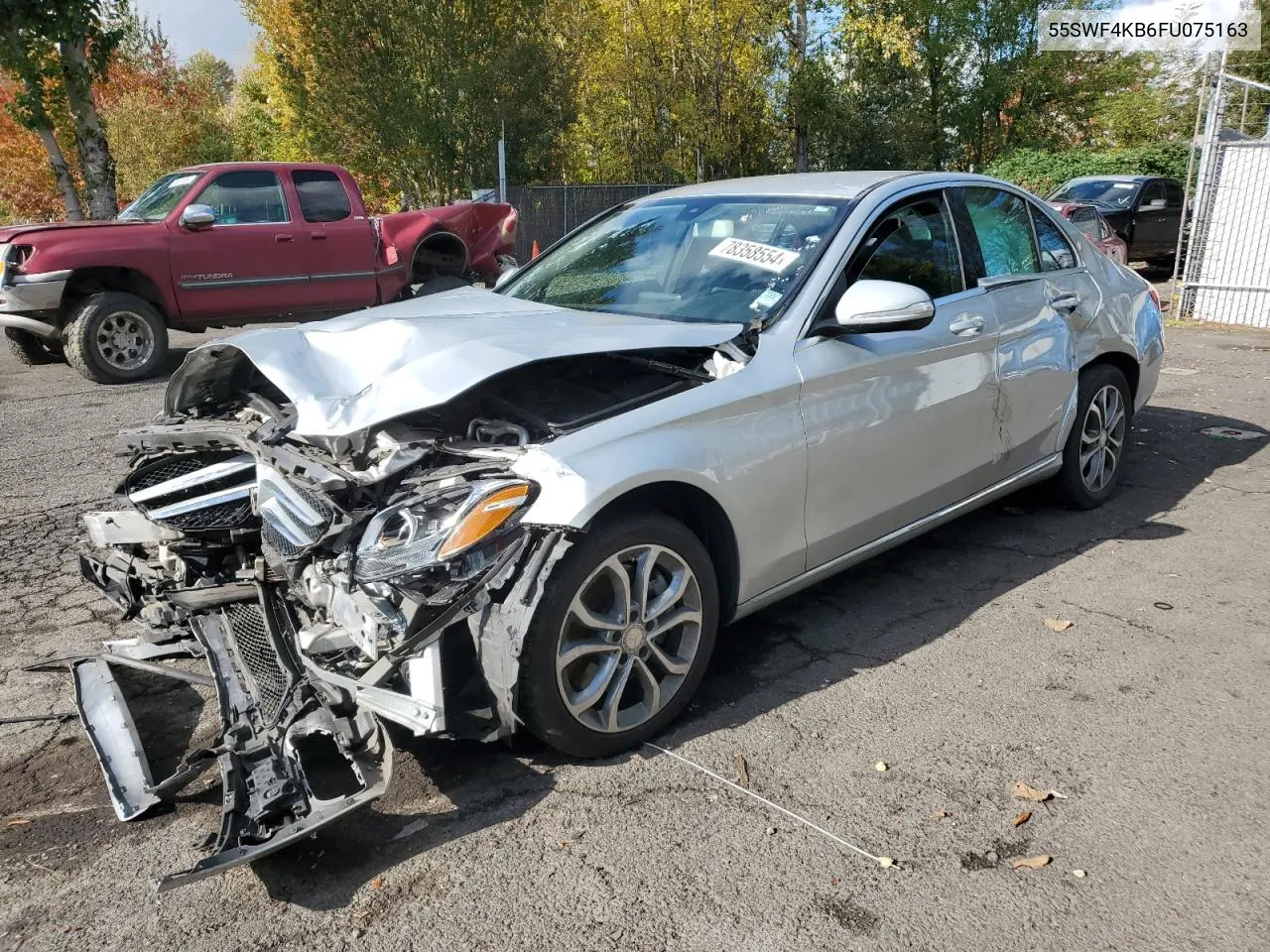 2015 Mercedes-Benz C 300 4Matic VIN: 55SWF4KB6FU075163 Lot: 78358554