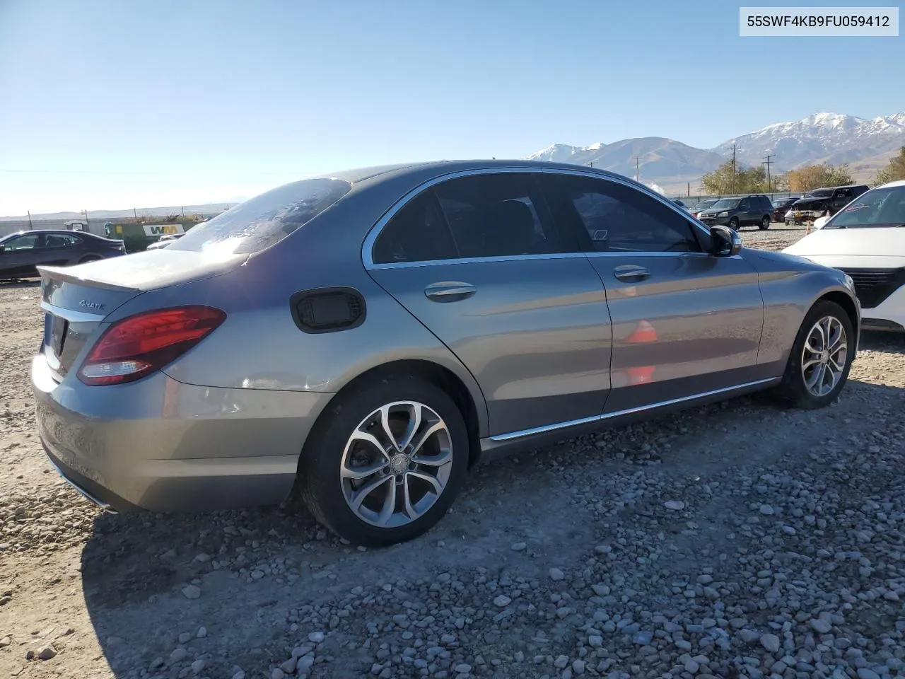 2015 Mercedes-Benz C 300 4Matic VIN: 55SWF4KB9FU059412 Lot: 80164394