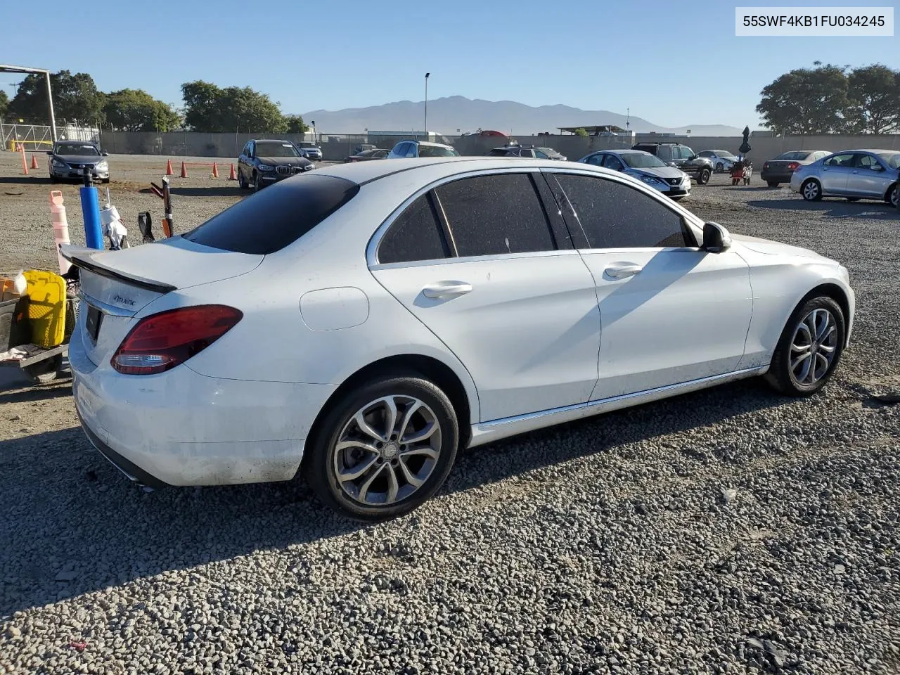 2015 Mercedes-Benz C 300 4Matic VIN: 55SWF4KB1FU034245 Lot: 80802384