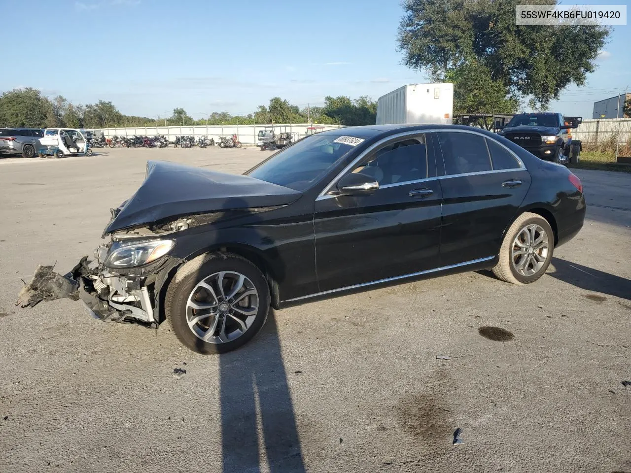 2015 Mercedes-Benz C 300 4Matic VIN: 55SWF4KB6FU019420 Lot: 80937624