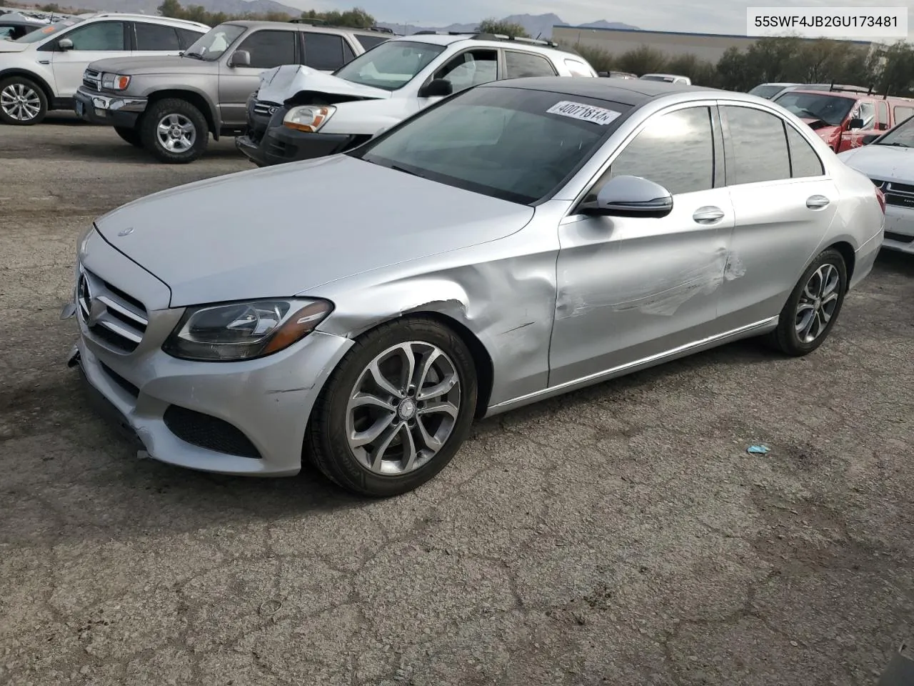 2016 Mercedes-Benz C 300 VIN: 55SWF4JB2GU173481 Lot: 40071814