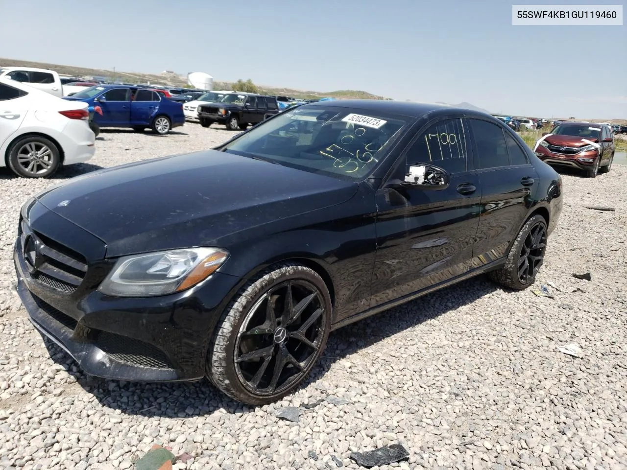 2016 Mercedes-Benz C 300 4Matic VIN: 55SWF4KB1GU119460 Lot: 52034473