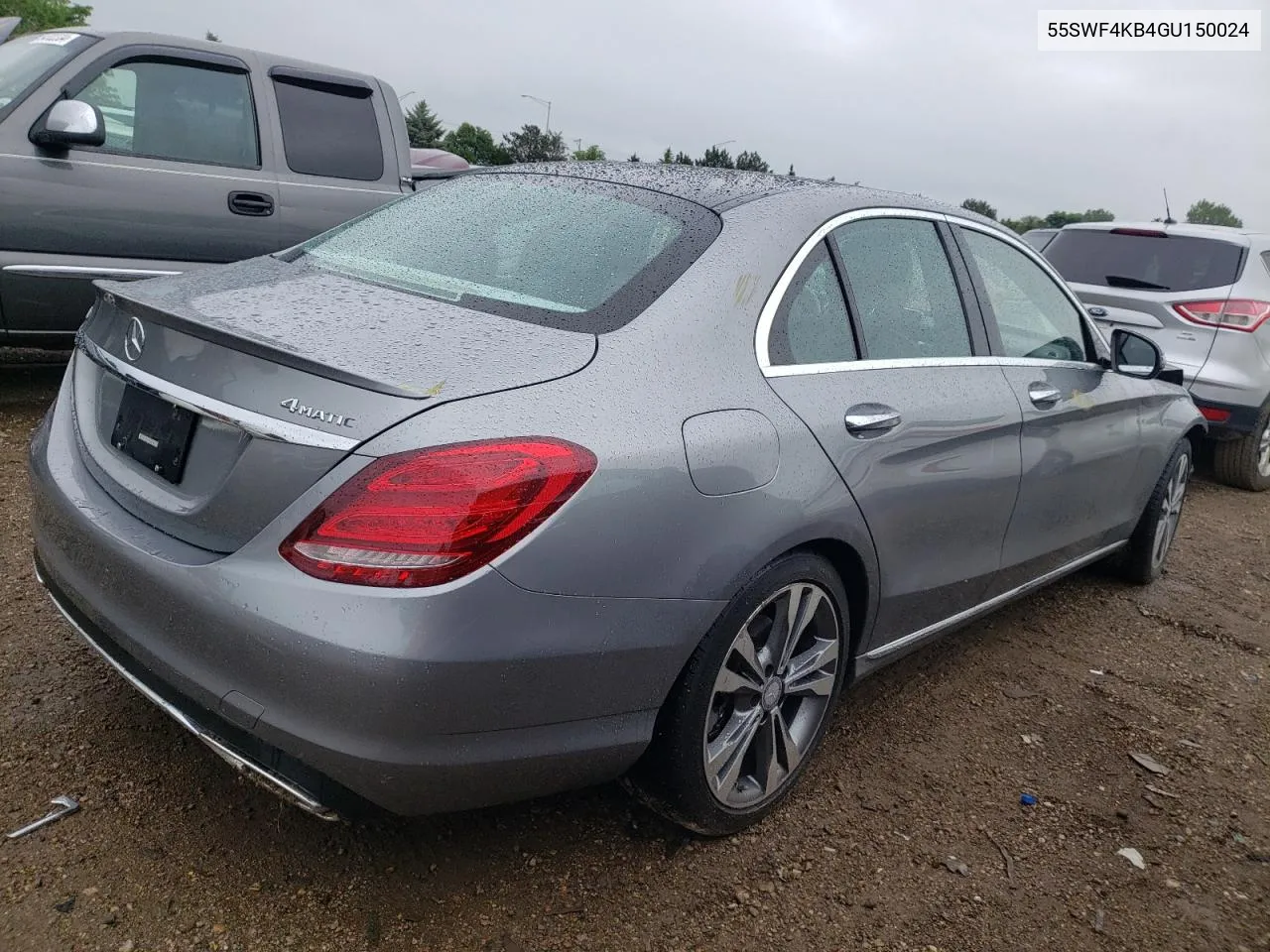 2016 Mercedes-Benz C 300 4Matic VIN: 55SWF4KB4GU150024 Lot: 54645554