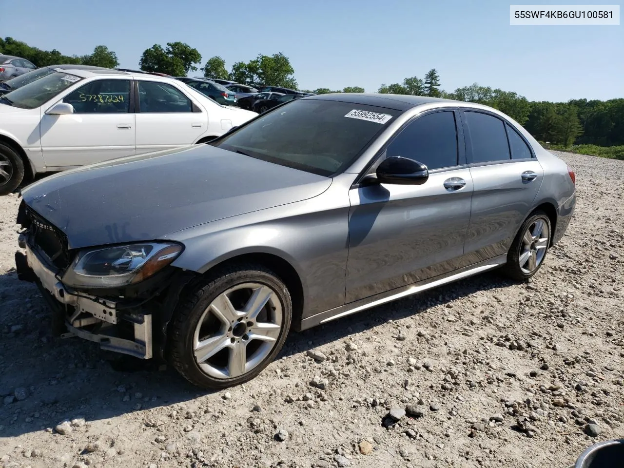 2016 Mercedes-Benz C 300 4Matic VIN: 55SWF4KB6GU100581 Lot: 55992554