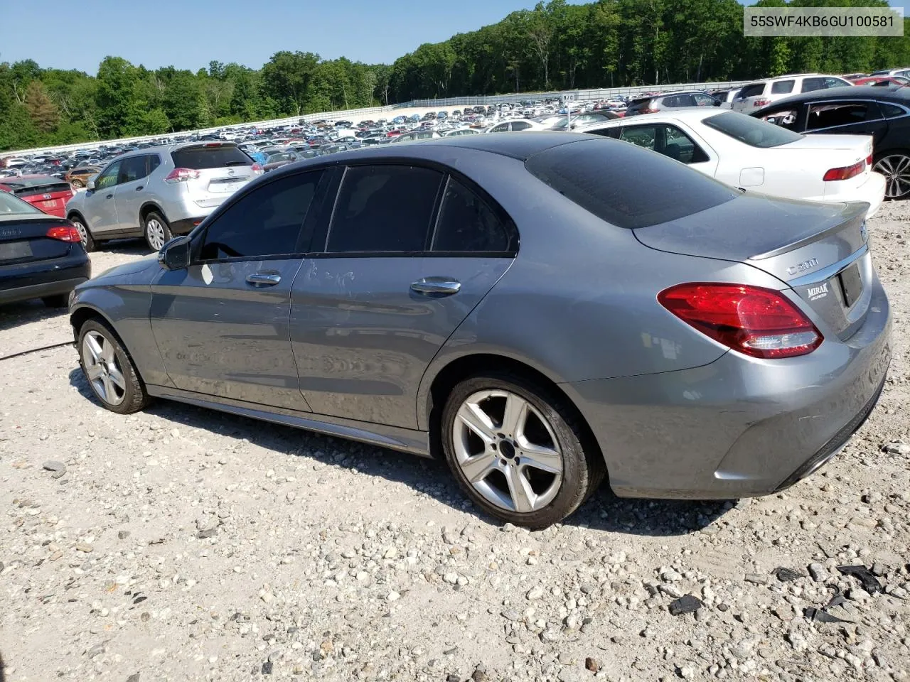 2016 Mercedes-Benz C 300 4Matic VIN: 55SWF4KB6GU100581 Lot: 55992554