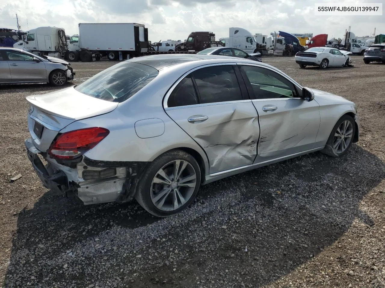 2016 Mercedes-Benz C 300 VIN: 55SWF4JB6GU139947 Lot: 61265594