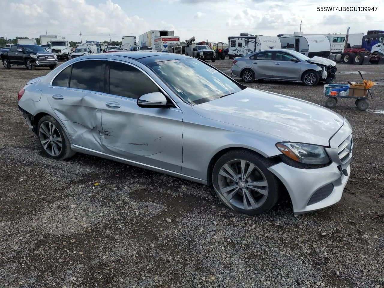 2016 Mercedes-Benz C 300 VIN: 55SWF4JB6GU139947 Lot: 61265594