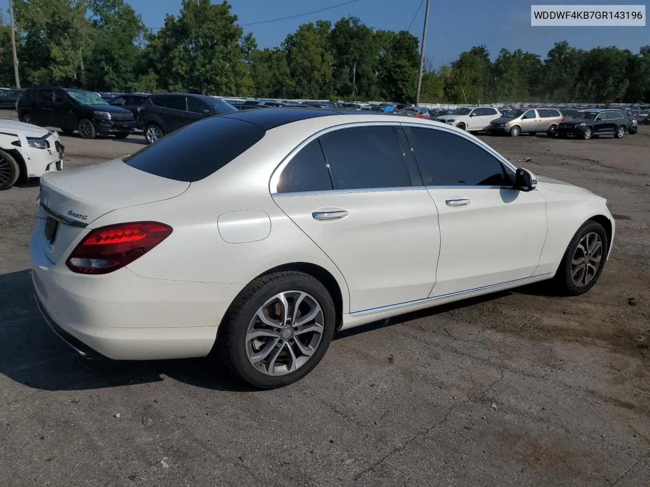 2016 Mercedes-Benz C 300 4Matic VIN: WDDWF4KB7GR143196 Lot: 68702994