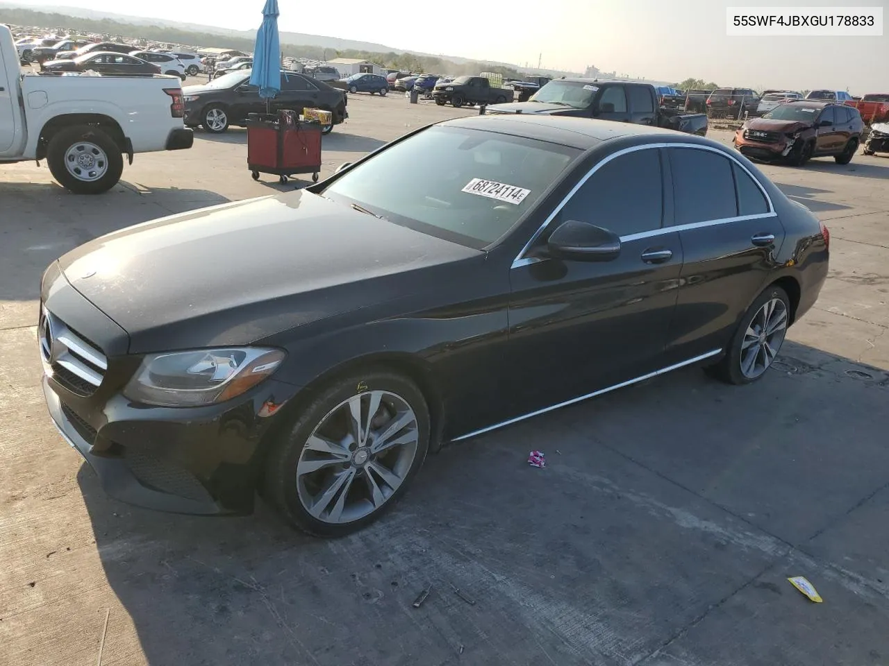 2016 Mercedes-Benz C 300 VIN: 55SWF4JBXGU178833 Lot: 68724114