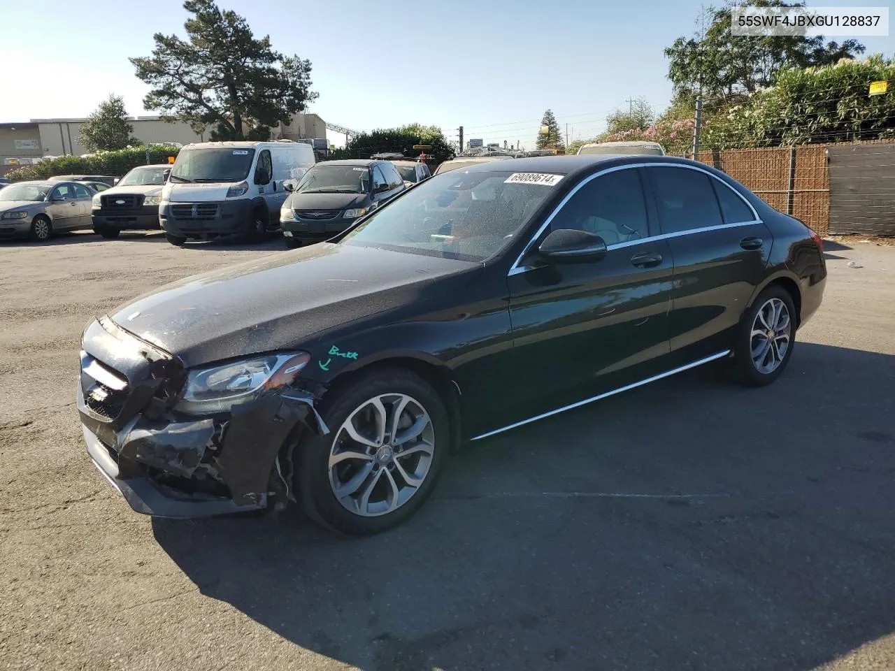 2016 Mercedes-Benz C 300 VIN: 55SWF4JBXGU128837 Lot: 69089614